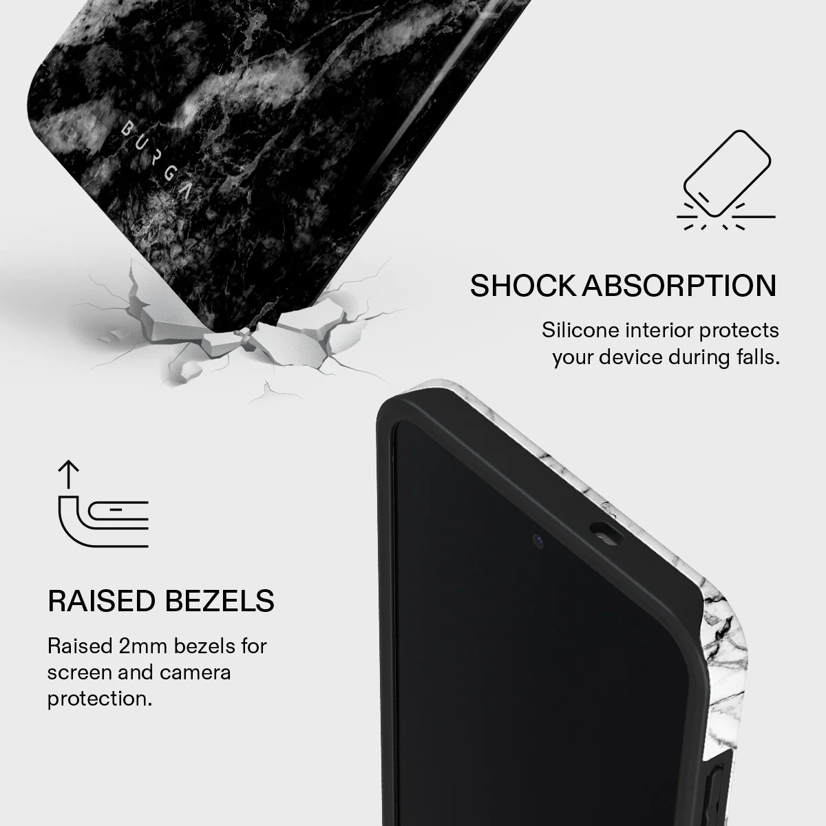 Fatal Contradiction - Black & White Marble Samsung Galaxy S25 FE Case - Image 4
