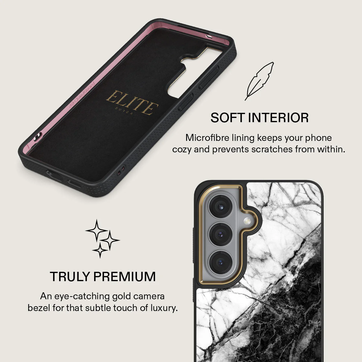 Fatal Contradiction - Black & White Marble Samsung Galaxy S26 Case - Image 10
