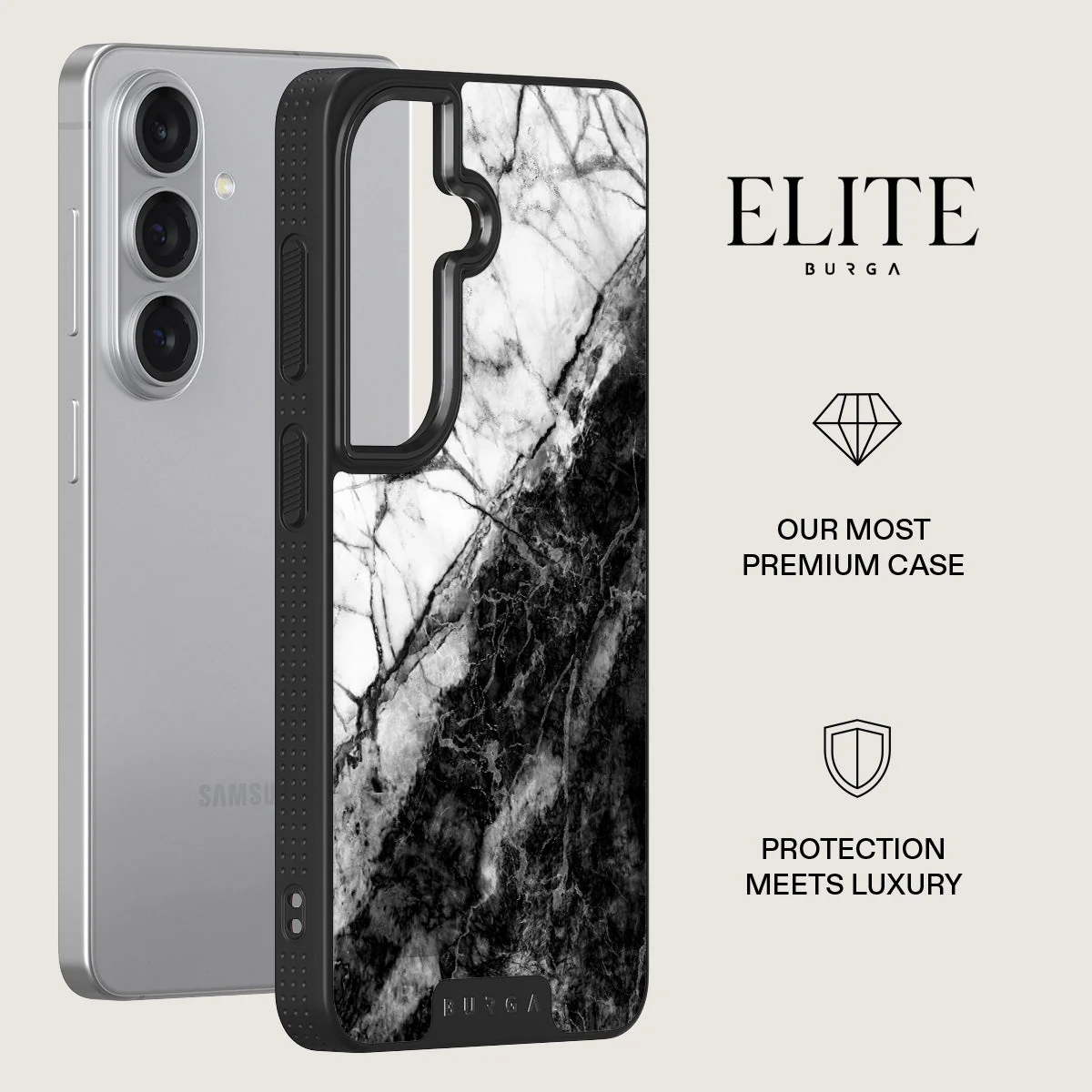 Fatal Contradiction - Black & White Marble Samsung Galaxy S26 Case - Image 13