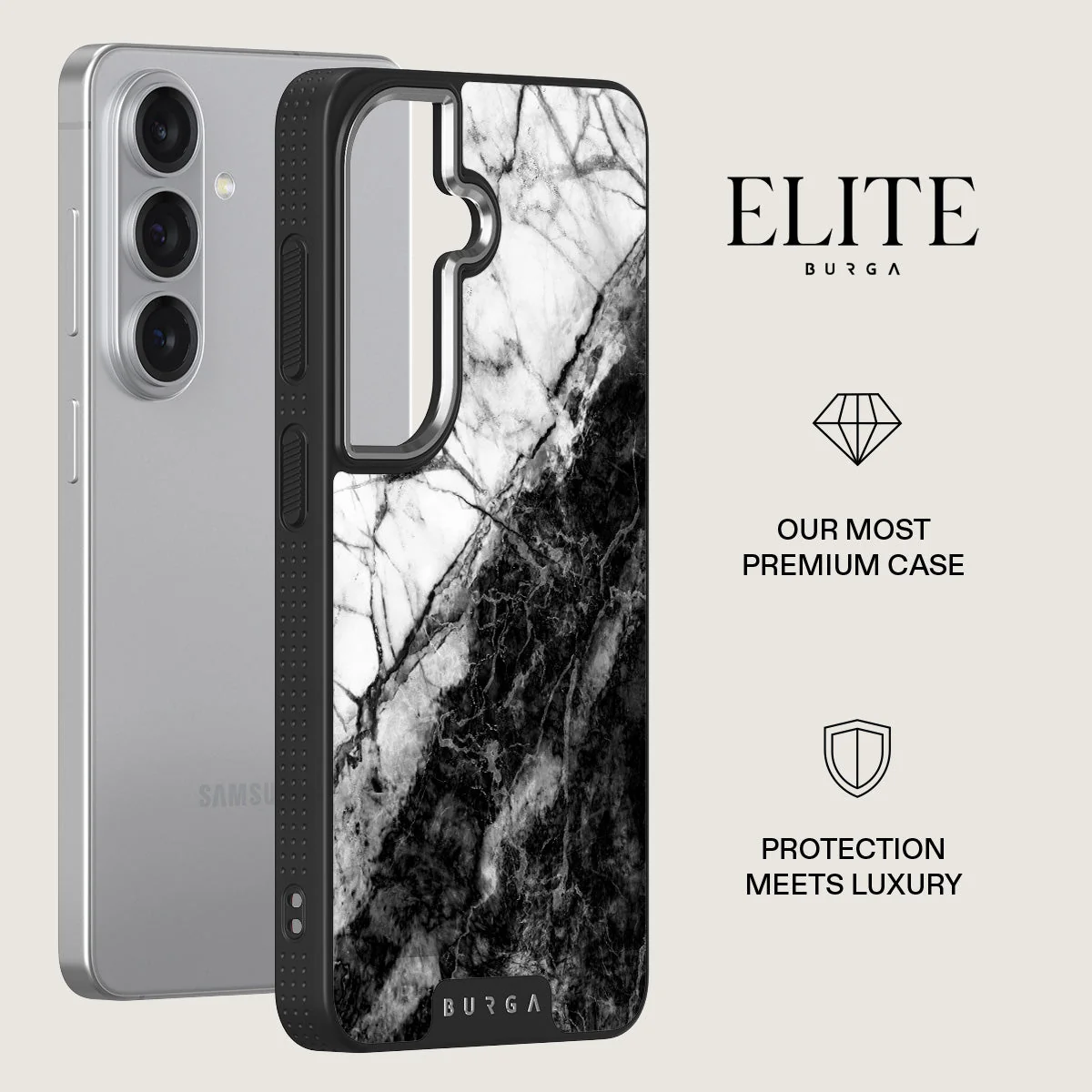 Fatal Contradiction - Black & White Marble Samsung Galaxy S26 Case - Image 20