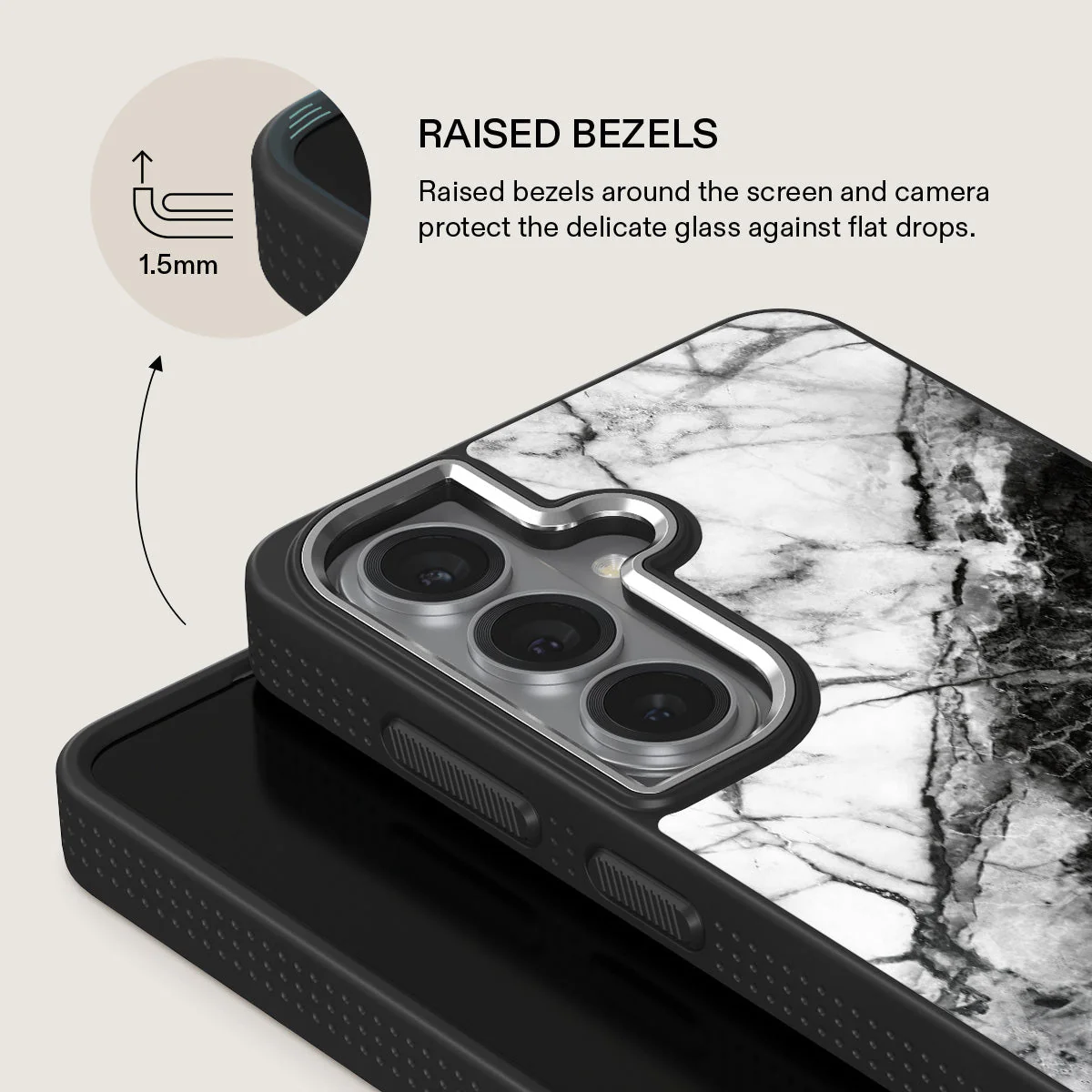 Fatal Contradiction - Black & White Marble Samsung Galaxy S26 Case - Image 22