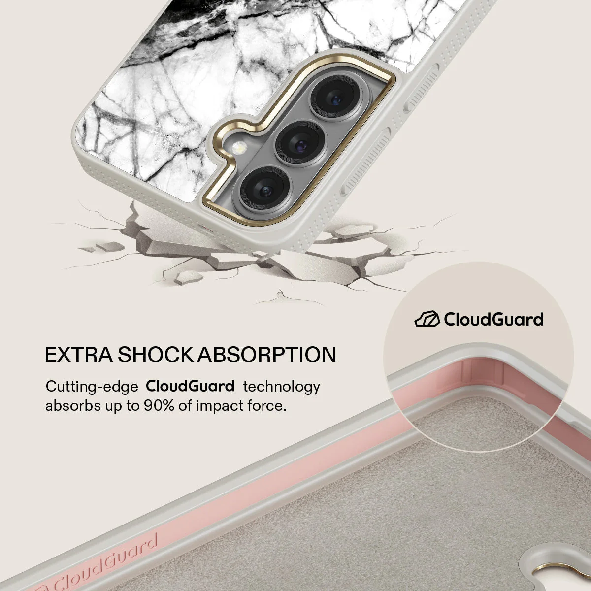 Fatal Contradiction - Black & White Marble Samsung Galaxy S26 Case - Image 28