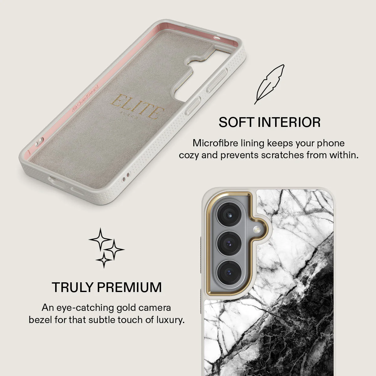 Fatal Contradiction - Black & White Marble Samsung Galaxy S26 Case - Image 31