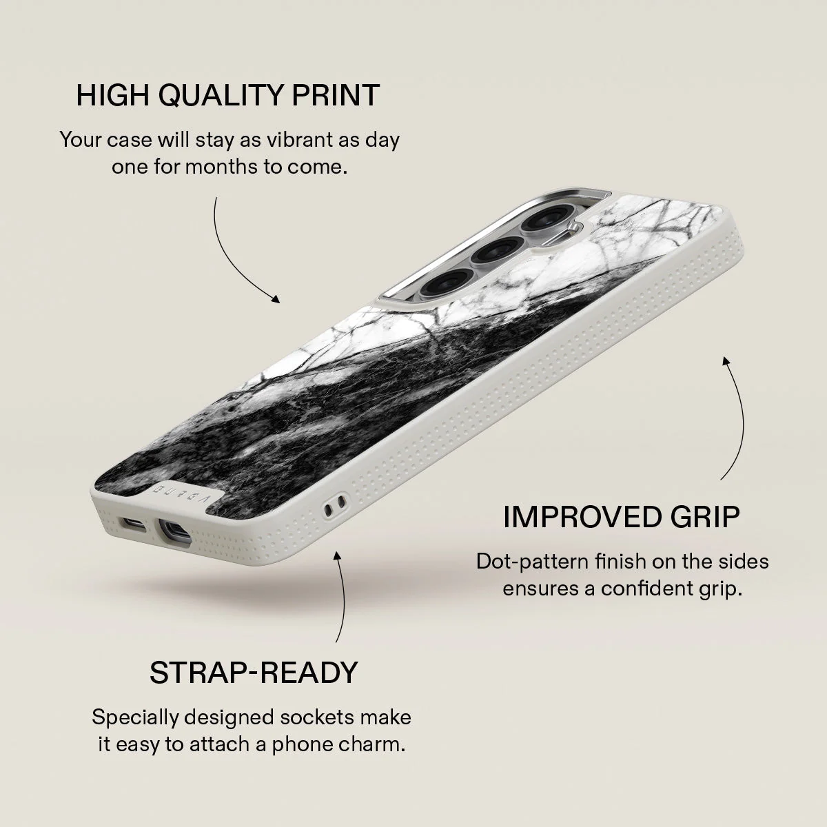 Fatal Contradiction - Black & White Marble Samsung Galaxy S26 Case - Image 37