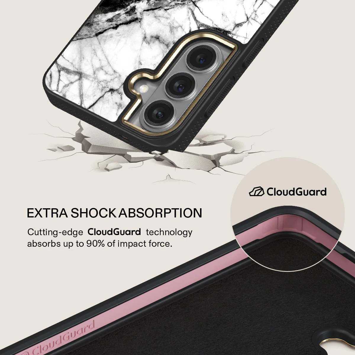 Fatal Contradiction - Black & White Marble Samsung Galaxy S26 Case - Image 7