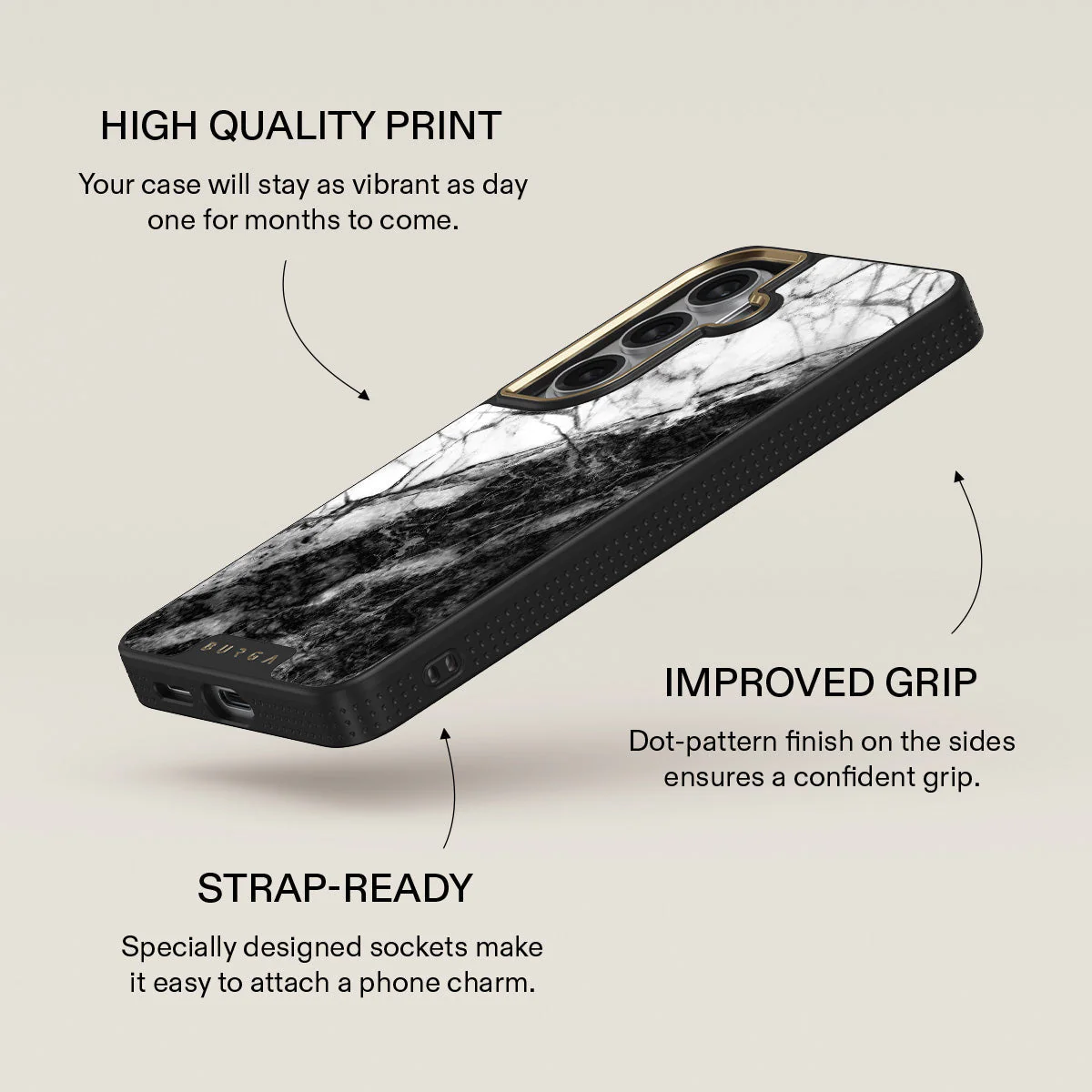 Fatal Contradiction - Black & White Marble Samsung Galaxy S26 Case - Image 9