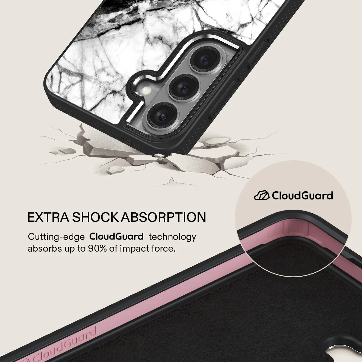 Fatal Contradiction - Black & White Marble Samsung Galaxy S26 Plus Case - Image 14