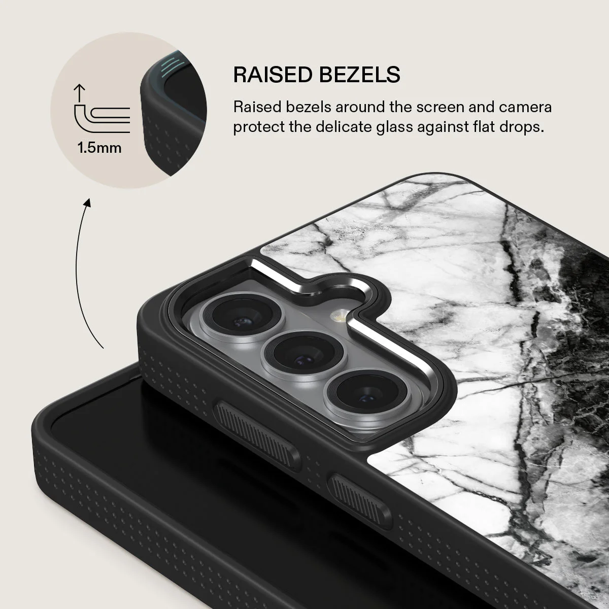 Fatal Contradiction - Black & White Marble Samsung Galaxy S26 Plus Case - Image 15