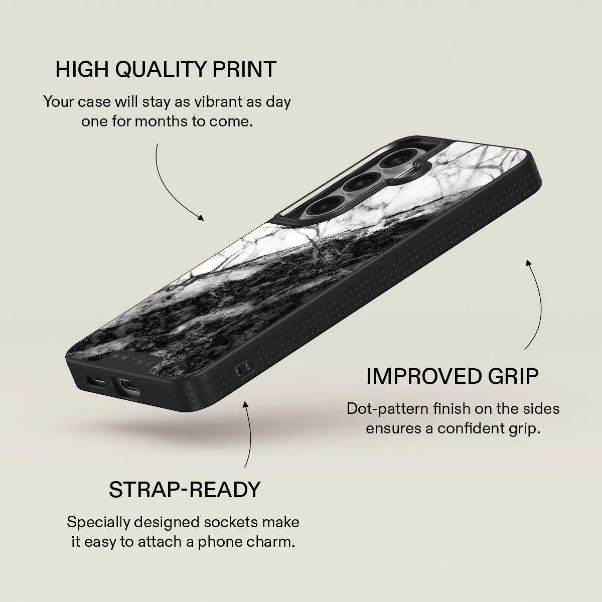 Fatal Contradiction - Black & White Marble Samsung Galaxy S26 Plus Case - Image 16