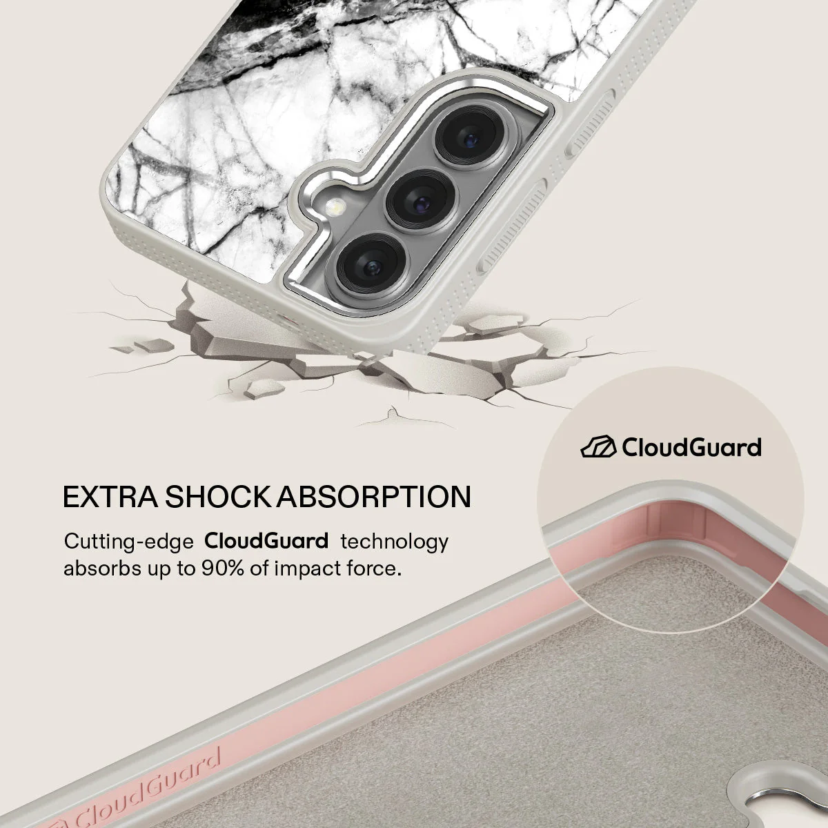 Fatal Contradiction - Black & White Marble Samsung Galaxy S26 Plus Case - Image 35