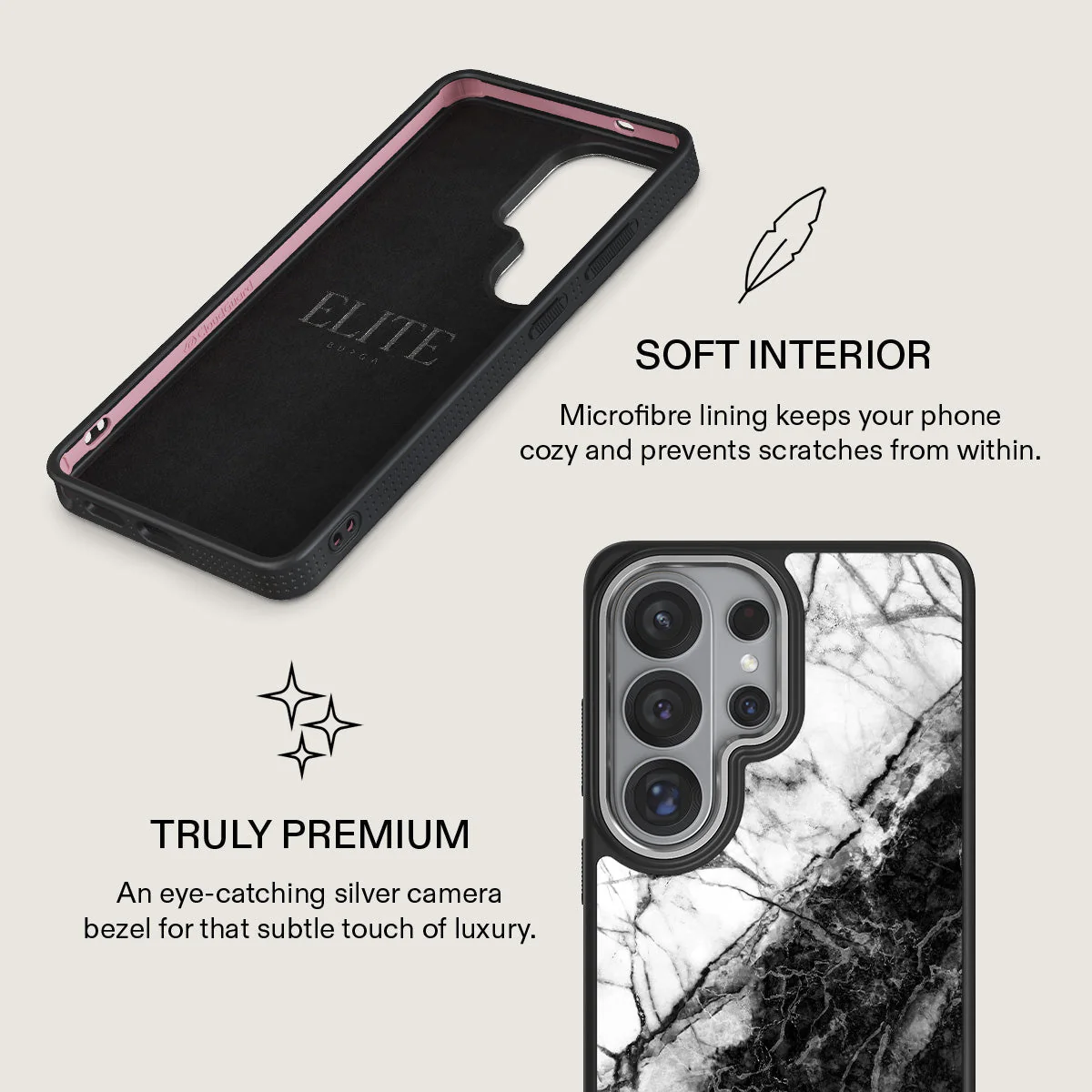 Fatal Contradiction - Black & White Marble Samsung Galaxy S26 Ultra Case - Image 24