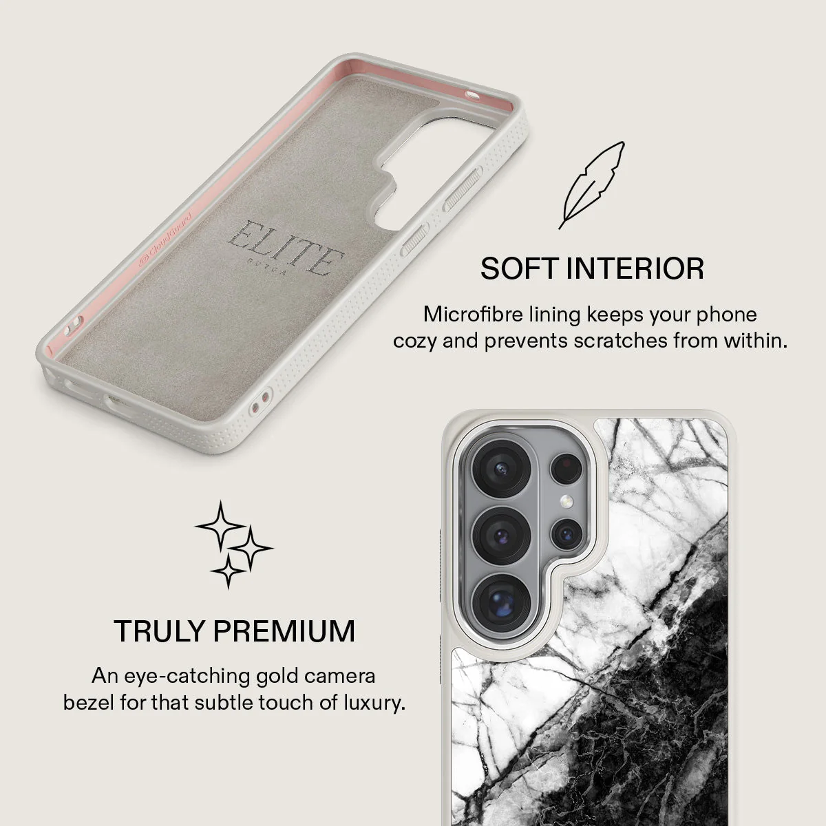 Fatal Contradiction - Black & White Marble Samsung Galaxy S26 Ultra Case - Image 38
