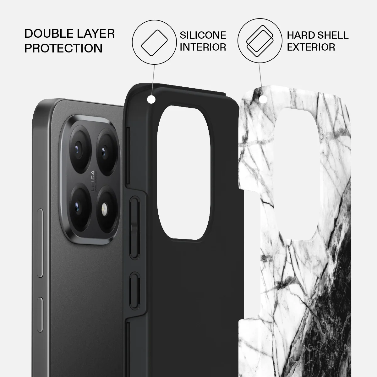 Fatal Contradiction - Black & White Marble Xiaomi 15T Case - Image 2