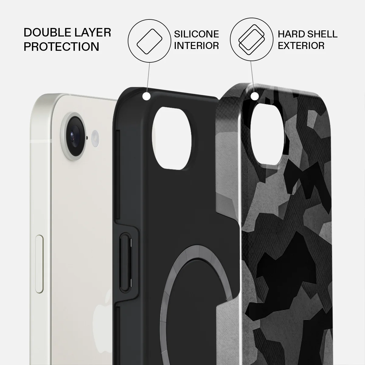 Night Black Camouflage - iPhone 17e Case - Image 2