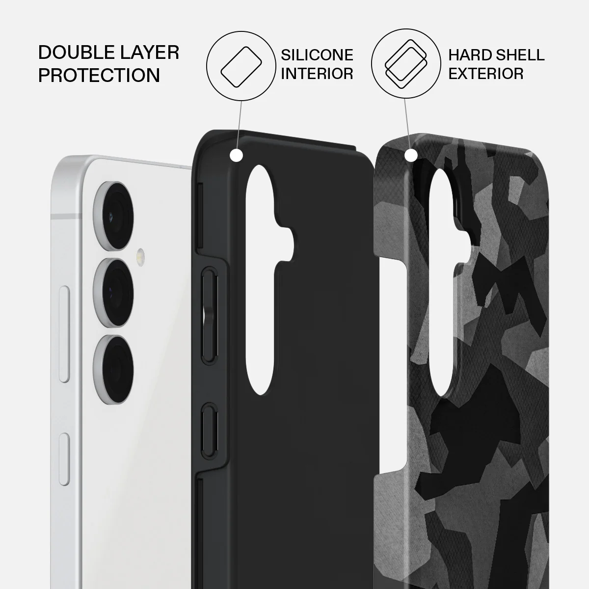 Night Black Camouflage - Samsung Galaxy S25 FE Case - Image 2