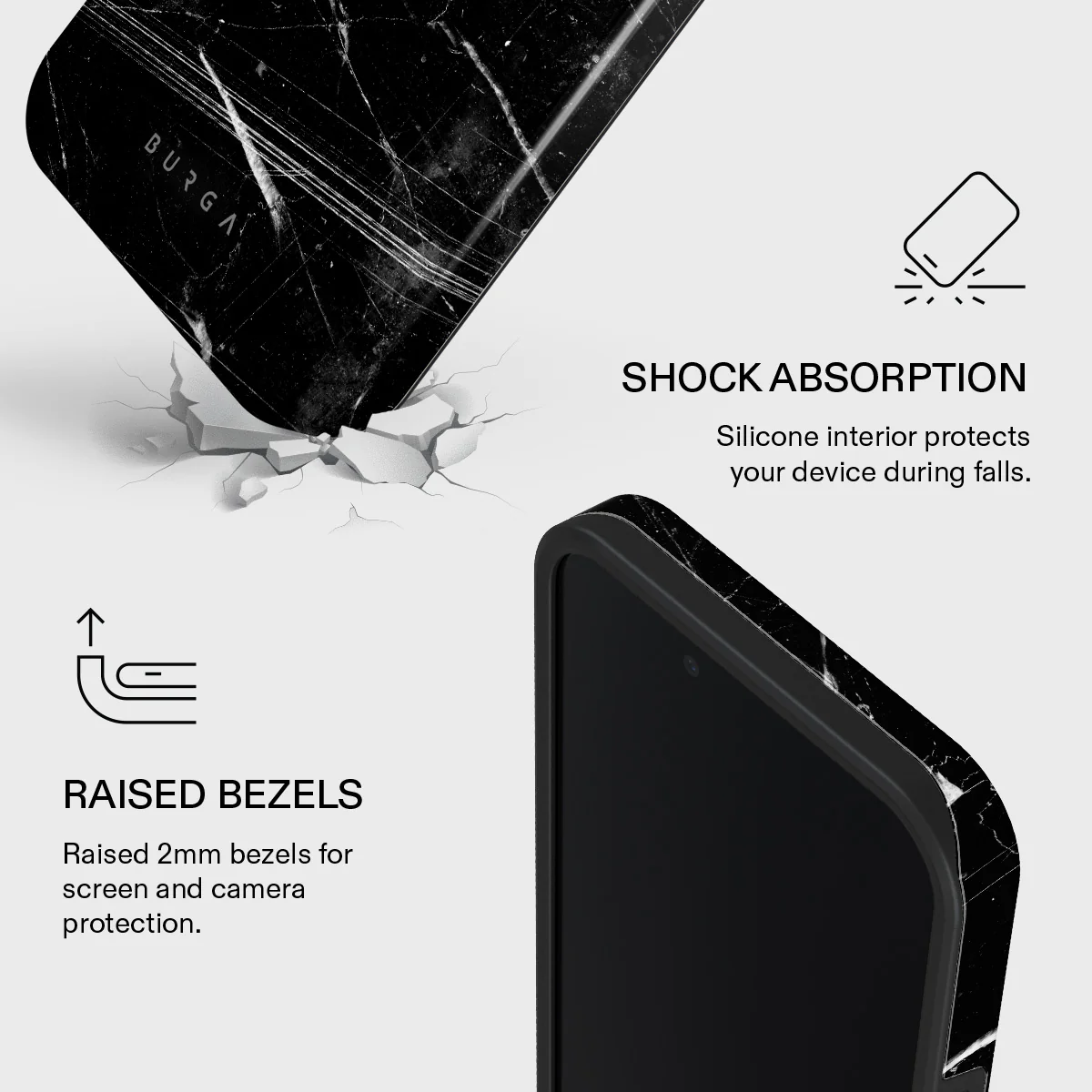 Noir Origin - Black Marble iPhone 17e Case - Image 4