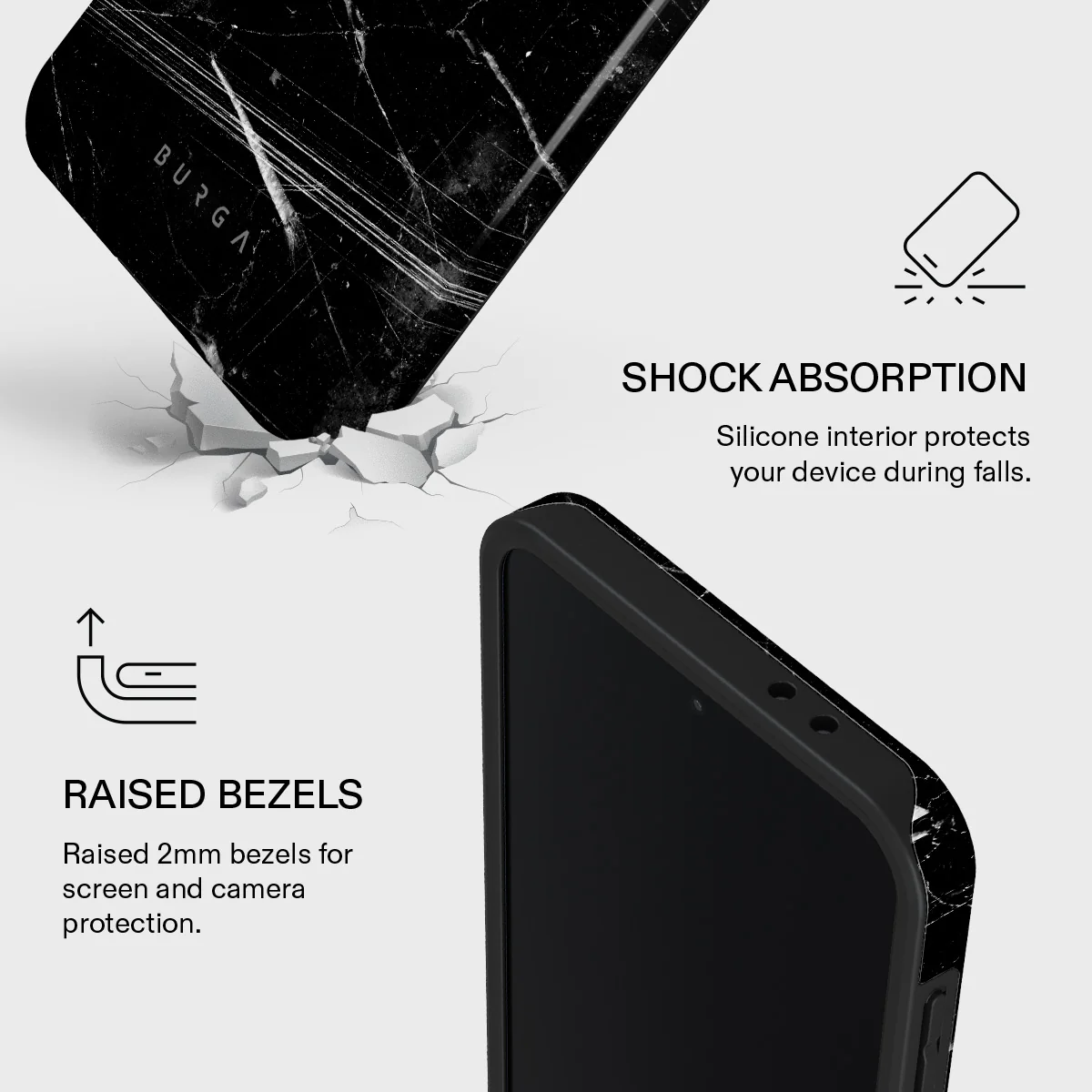 Noir Origin - Black Marble Samsung Galaxy A37 5G Case - Image 4