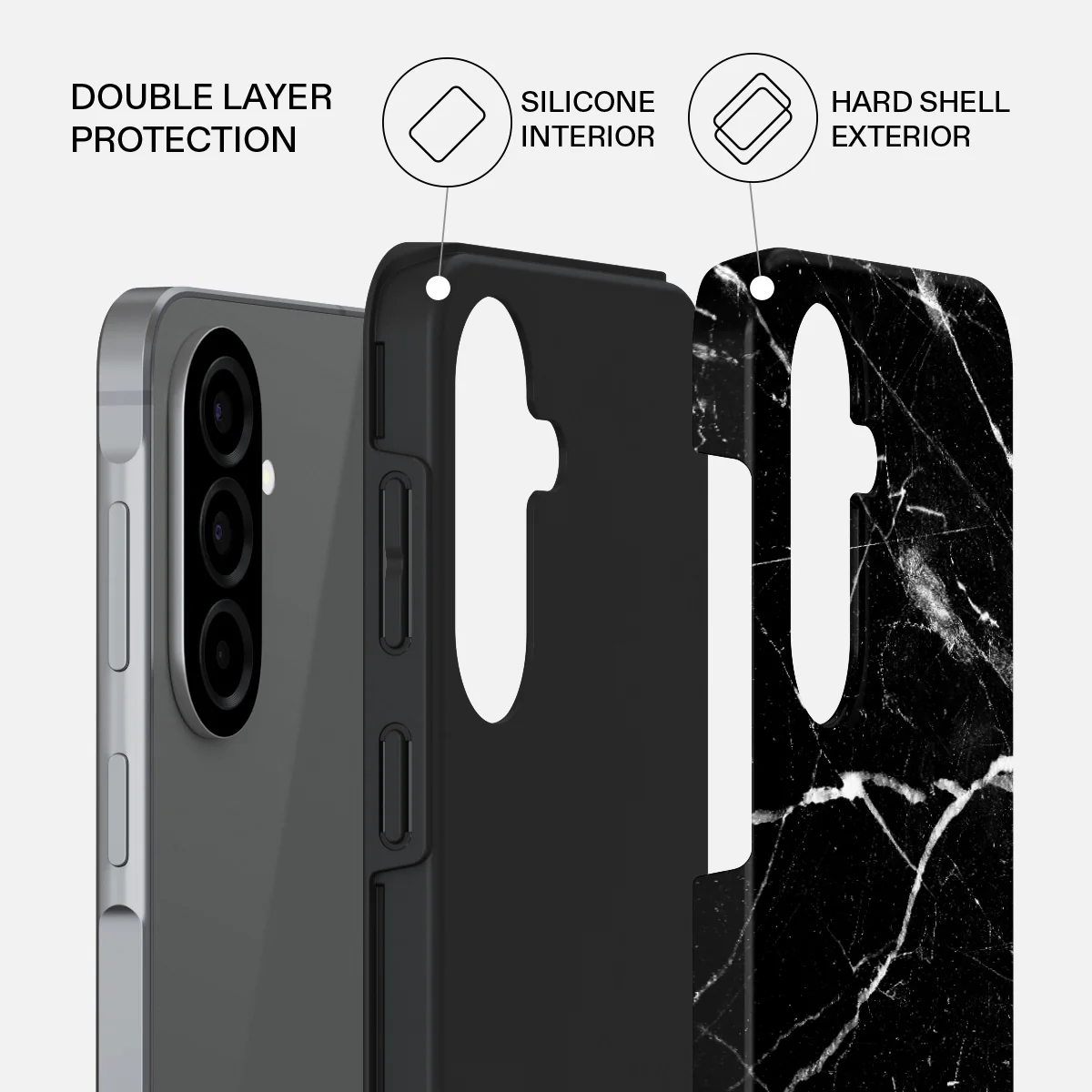 Noir Origin - Black Marble Samsung Galaxy A57 5G Case - Image 2
