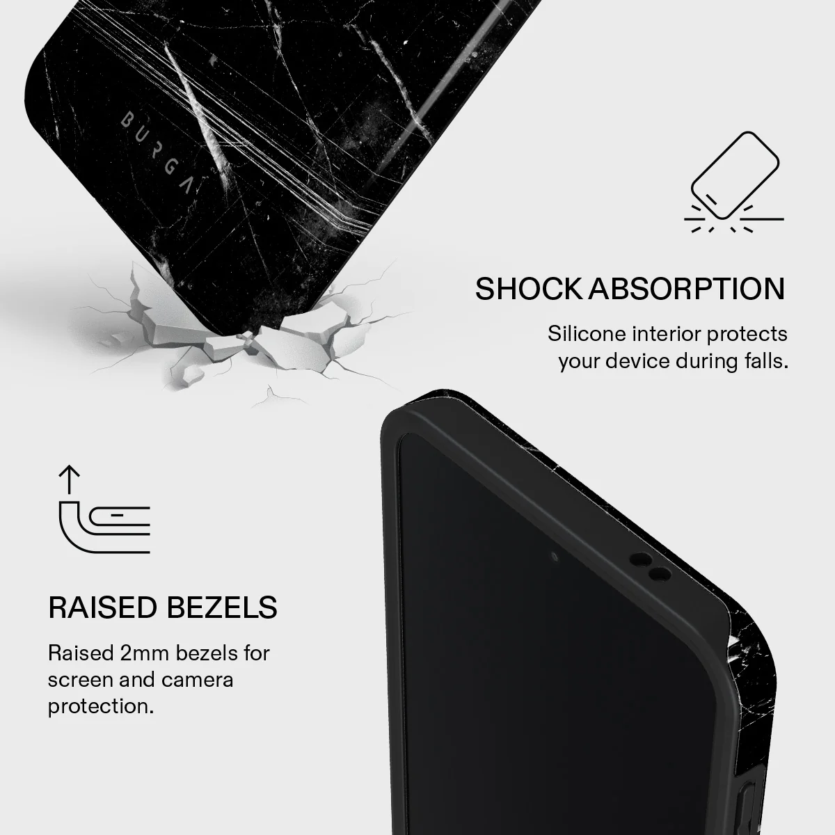 Noir Origin - Black Marble Samsung Galaxy A57 5G Case - Image 4