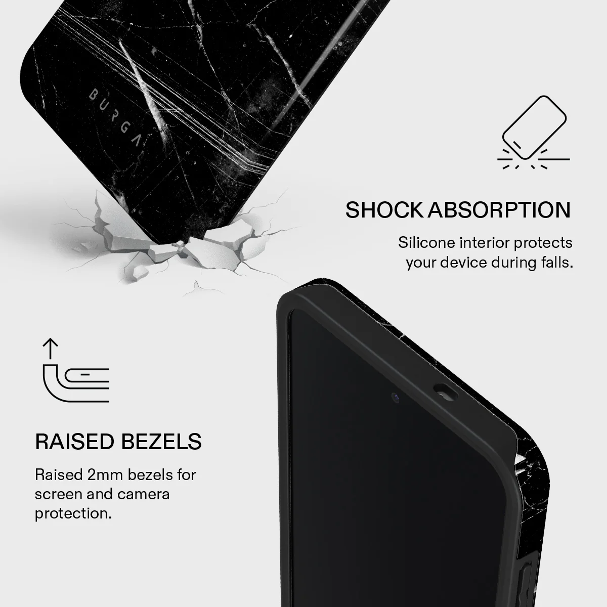 Noir Origin - Black Marble Samsung Galaxy S25 FE Case - Image 4