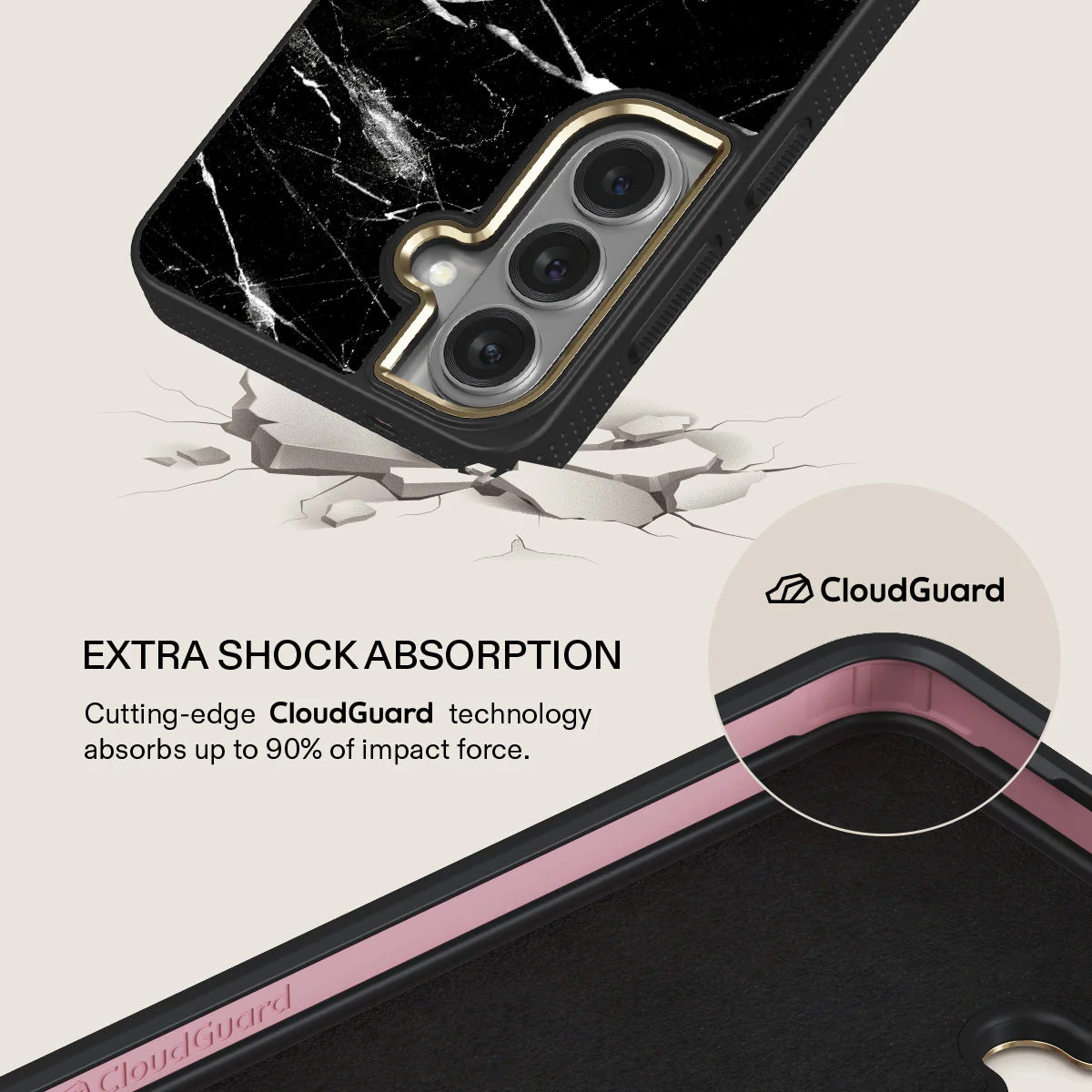 Noir Origin - Black Marble Samsung Galaxy S26 Case - Image 7