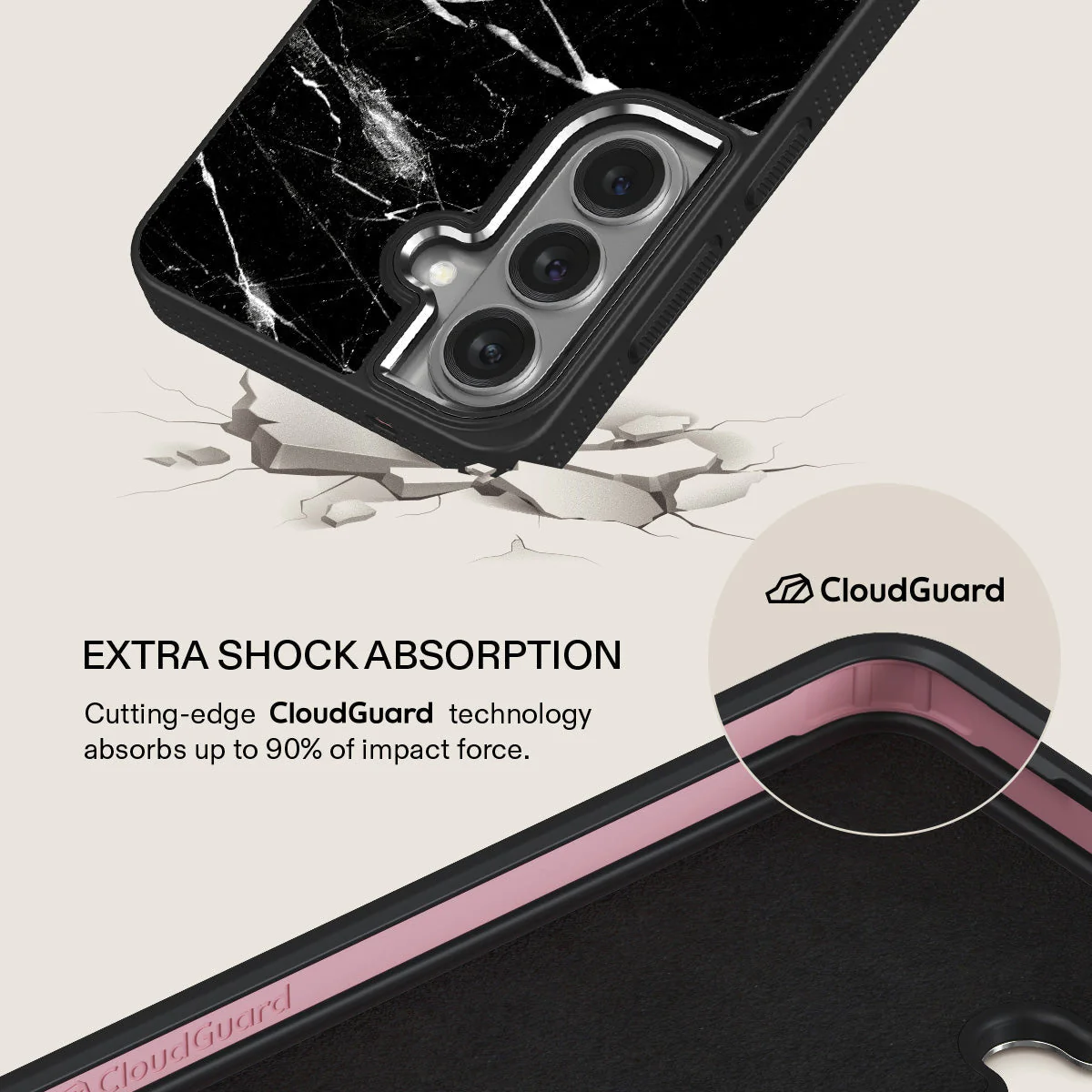 Noir Origin - Black Marble Samsung Galaxy S26 Plus Case - Image 14