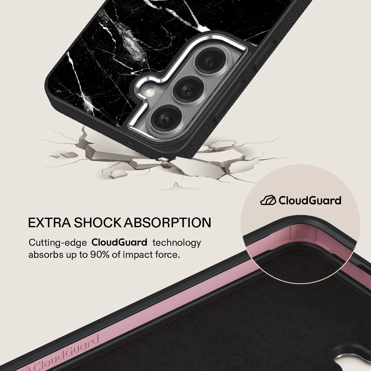 Noir Origin - Black Marble Samsung Galaxy S26 Plus Case - Image 21