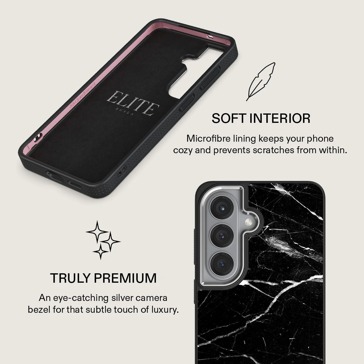 Noir Origin - Black Marble Samsung Galaxy S26 Plus Case - Image 24