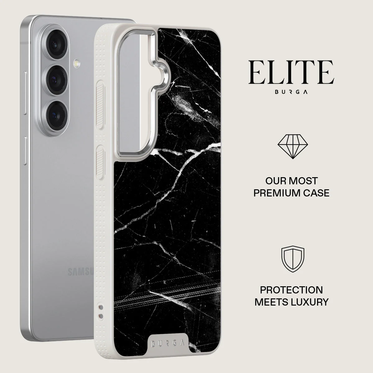Noir Origin - Black Marble Samsung Galaxy S26 Plus Case - Image 34