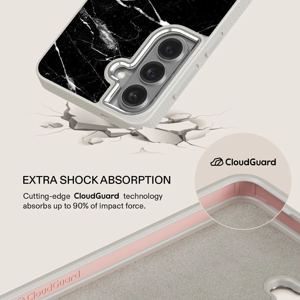 Noir Origin - Black Marble Samsung Galaxy S26 Plus Case - Image 35