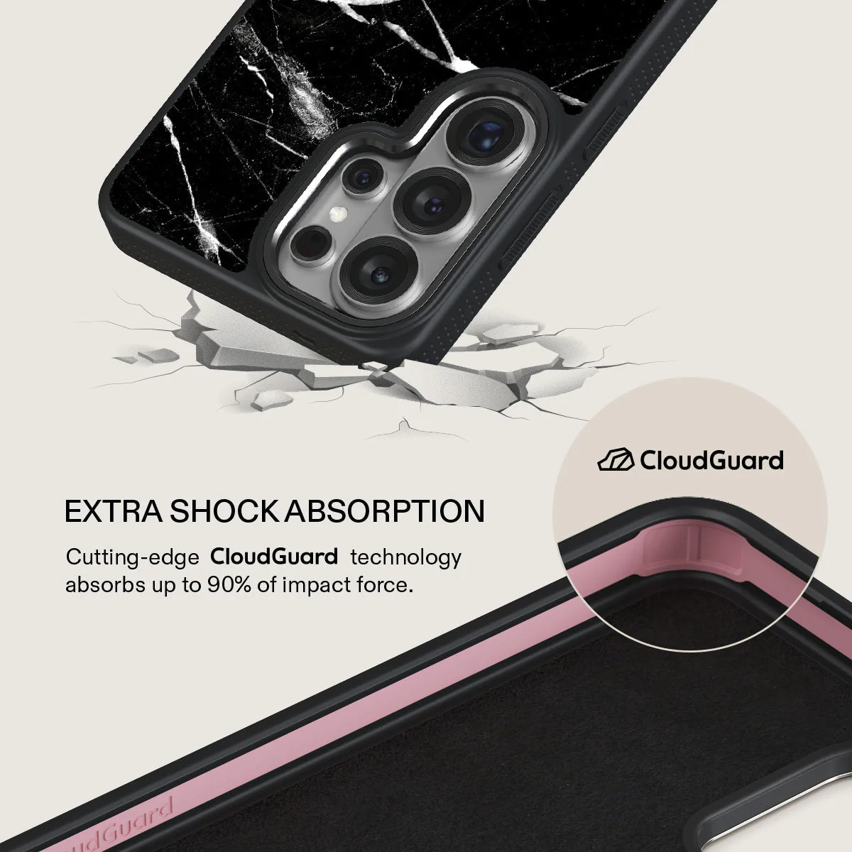 Noir Origin - Black Marble Samsung Galaxy S26 Ultra Case - Image 14