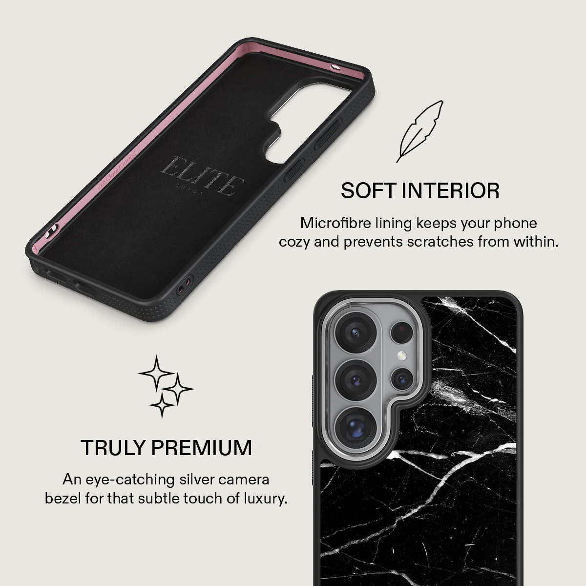 Noir Origin - Black Marble Samsung Galaxy S26 Ultra Case - Image 24