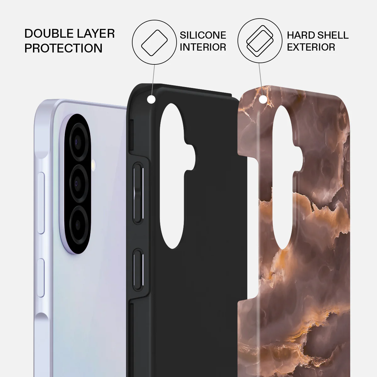 Fire Wood - Brown Marble Samsung Galaxy A37 5G Case - Image 2