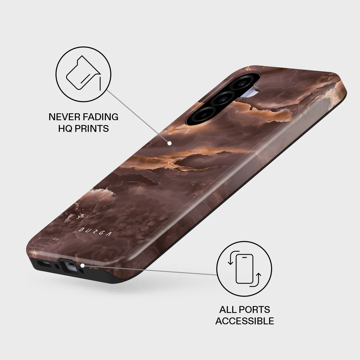 Fire Wood - Brown Marble Samsung Galaxy A37 5G Case - Image 3