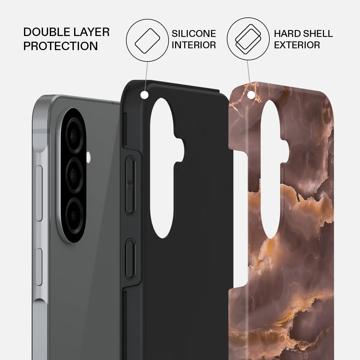 Fire Wood - Brown Marble Samsung Galaxy A57 5G Case - Image 2