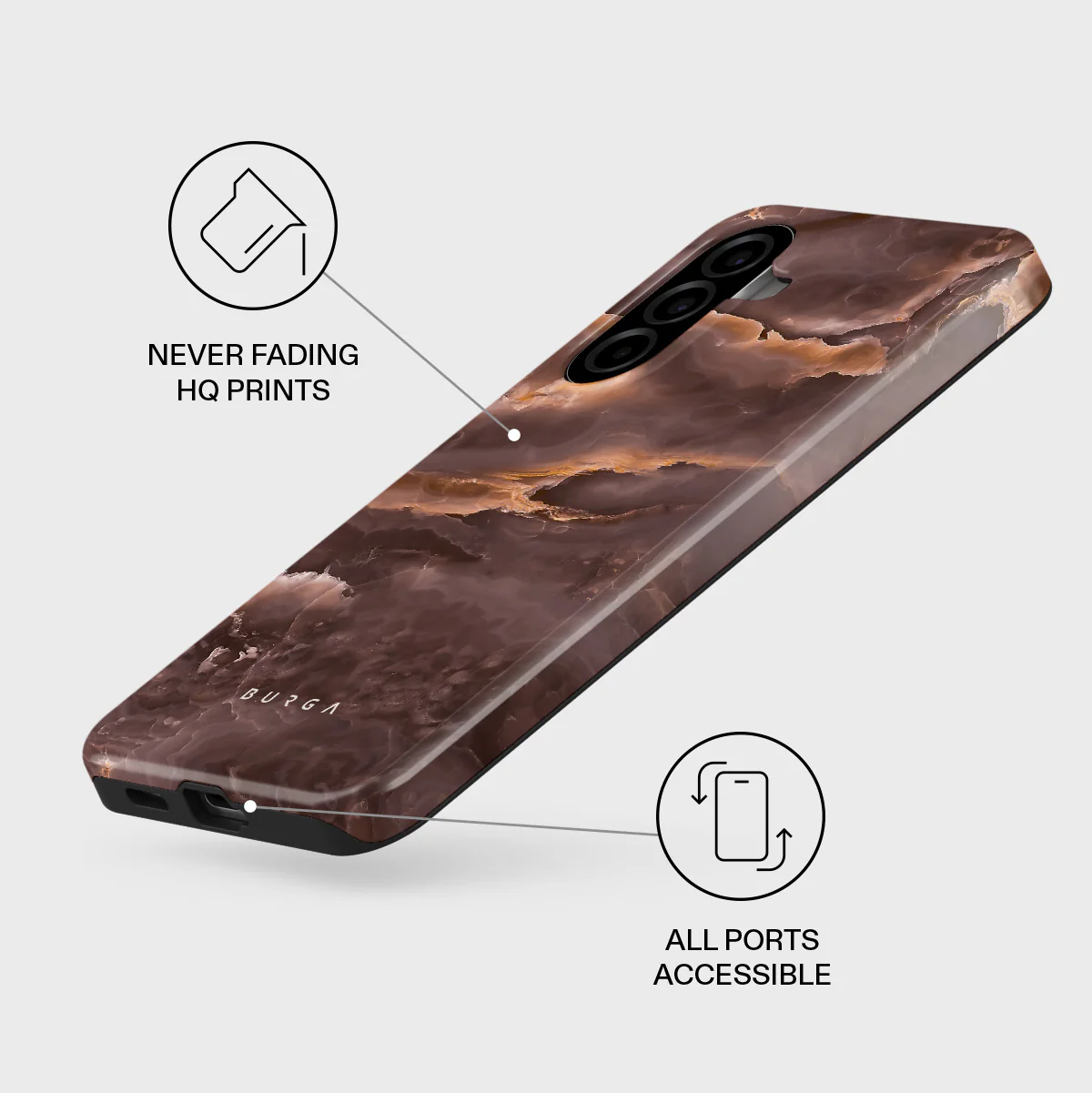 Fire Wood - Brown Marble Samsung Galaxy A57 5G Case - Image 3