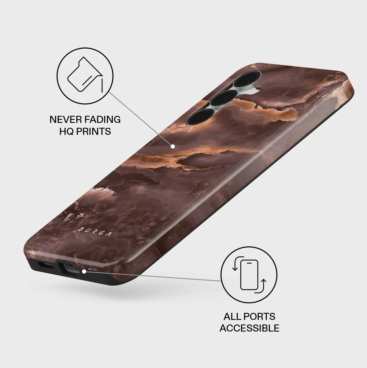 Fire Wood - Brown Marble Samsung Galaxy S25 FE Case - Image 3