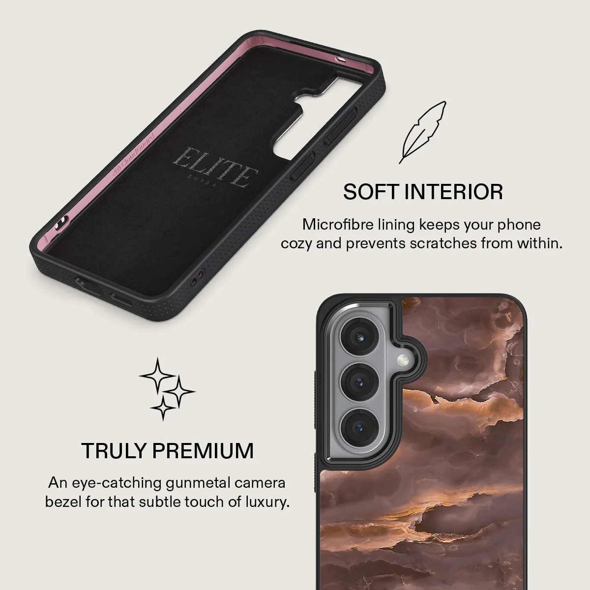 Fire Wood - Brown Marble Samsung Galaxy S26 Case - Image 17