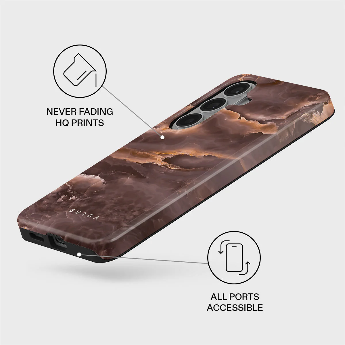 Fire Wood - Brown Marble Samsung Galaxy S26 Case - Image 3