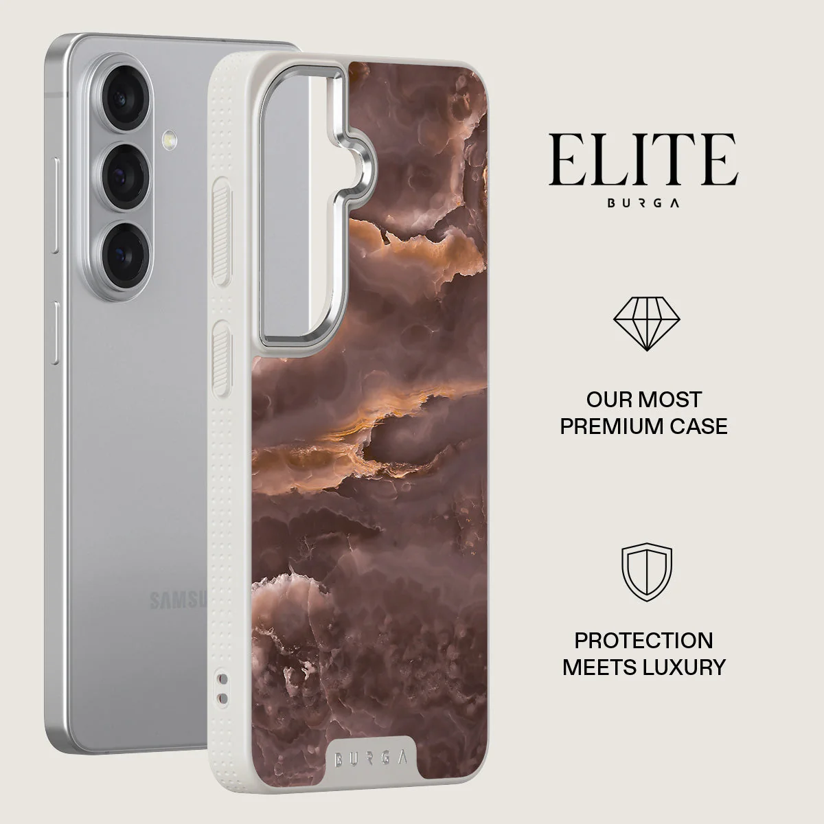 Fire Wood - Brown Marble Samsung Galaxy S26 Case - Image 34