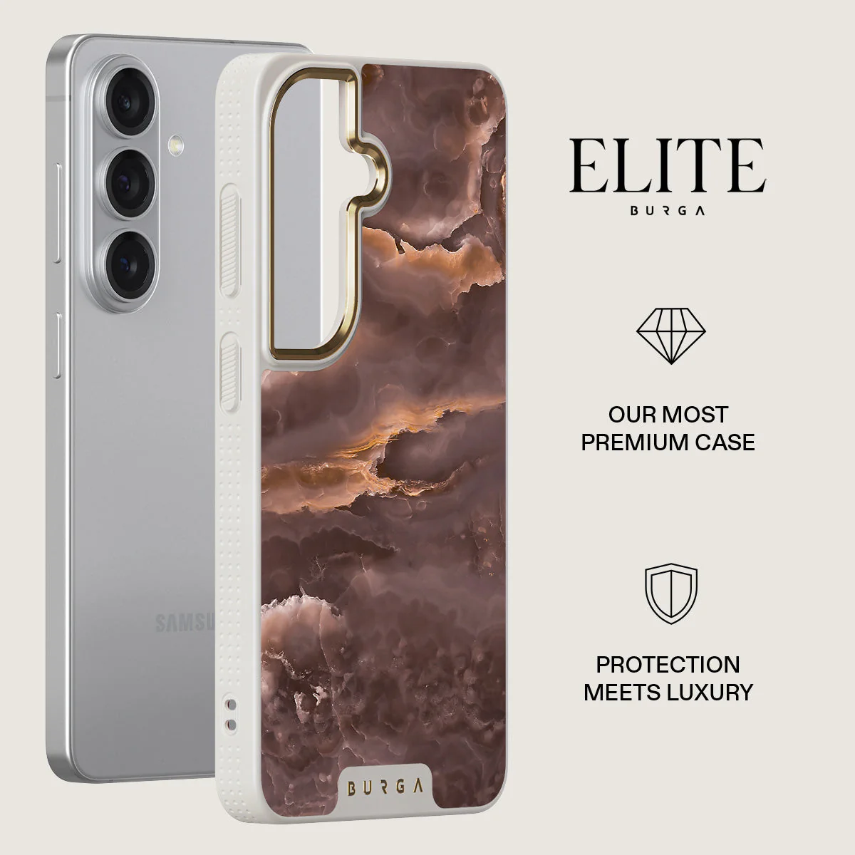 Fire Wood - Brown Marble Samsung Galaxy S26 Plus Case - Image 27