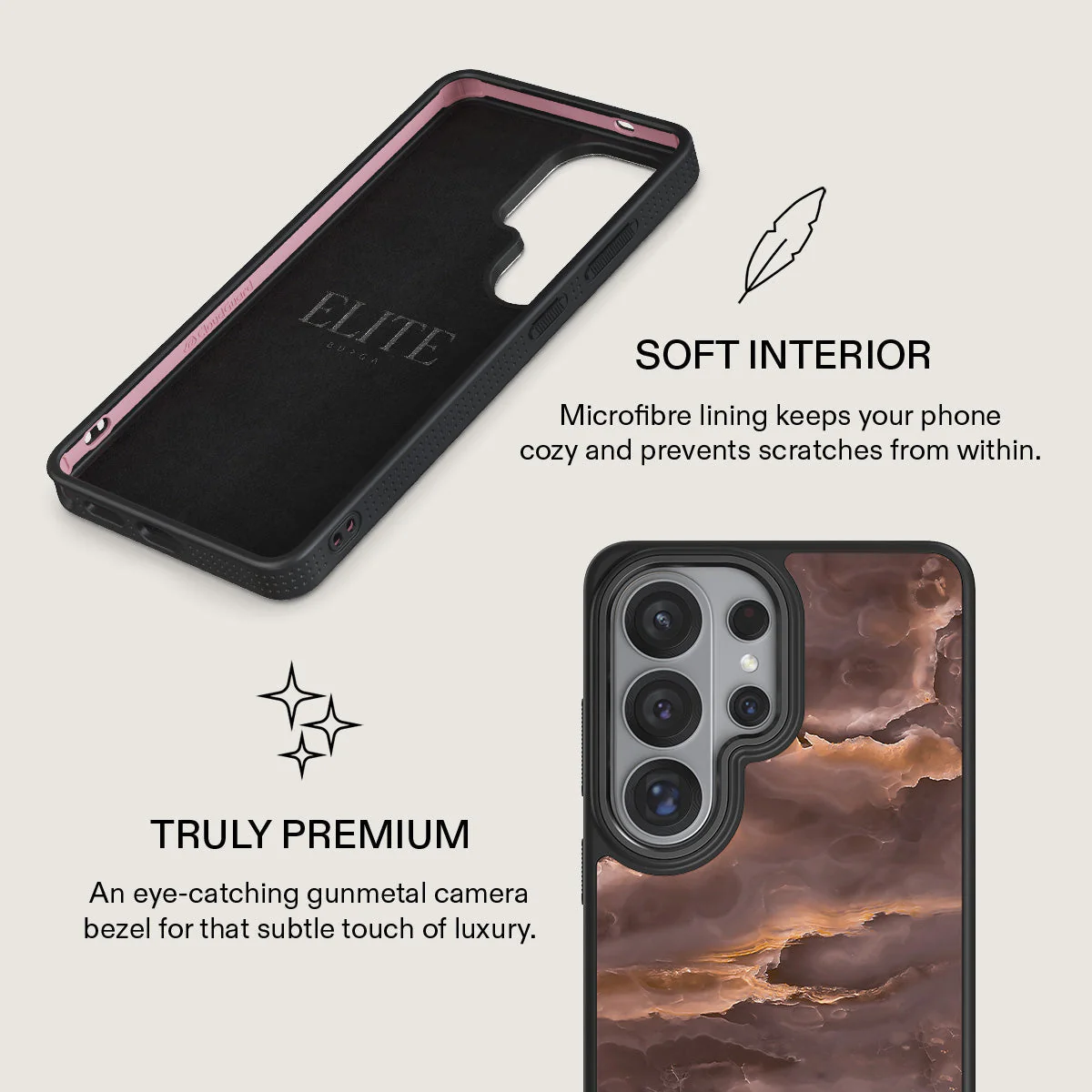 Fire Wood - Brown Marble Samsung Galaxy S26 Ultra Case - Image 17