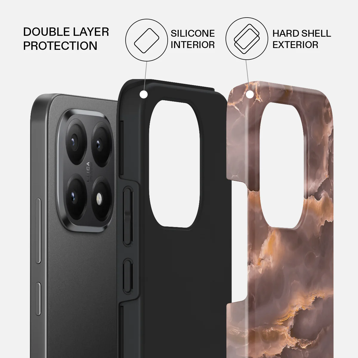 Fire Wood - Brown Marble Xiaomi 15T Case - Image 2