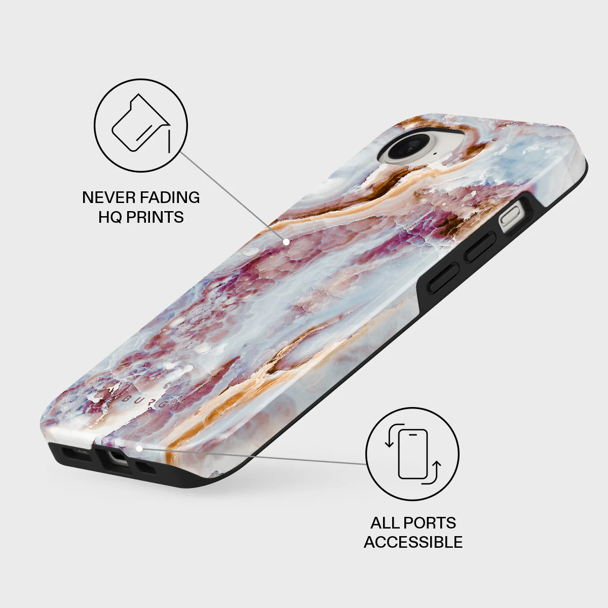 Frozen Leaves - Cute Marble iPhone 17e Case - Image 3