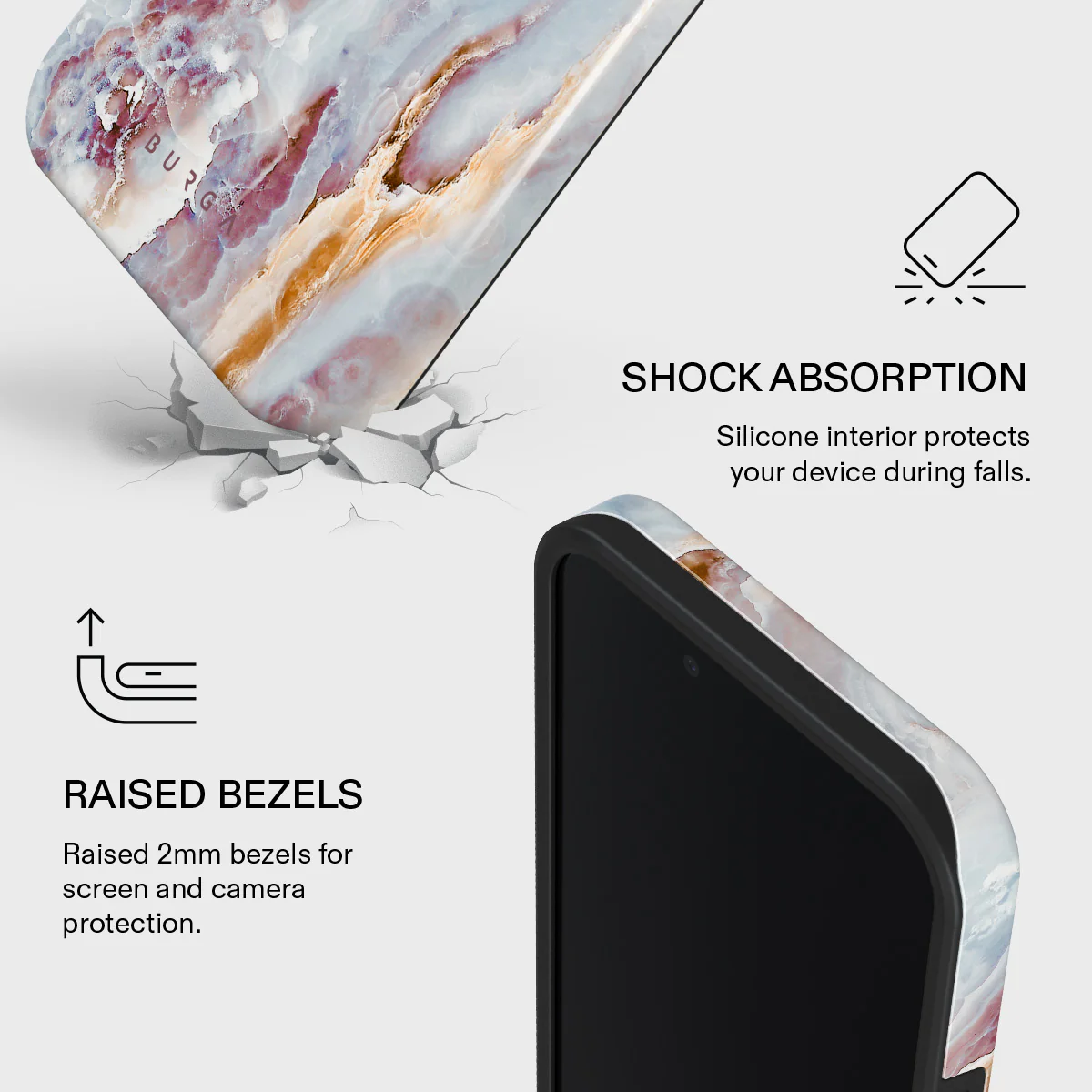 Frozen Leaves - Cute Marble iPhone 17e Case - Image 4