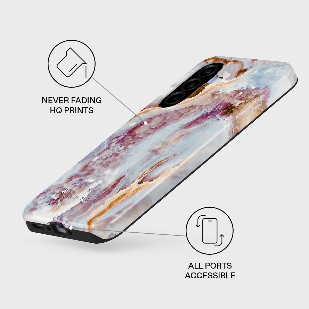 Frozen Leaves - Cute Marble Samsung Galaxy A37 5G Case - Image 3