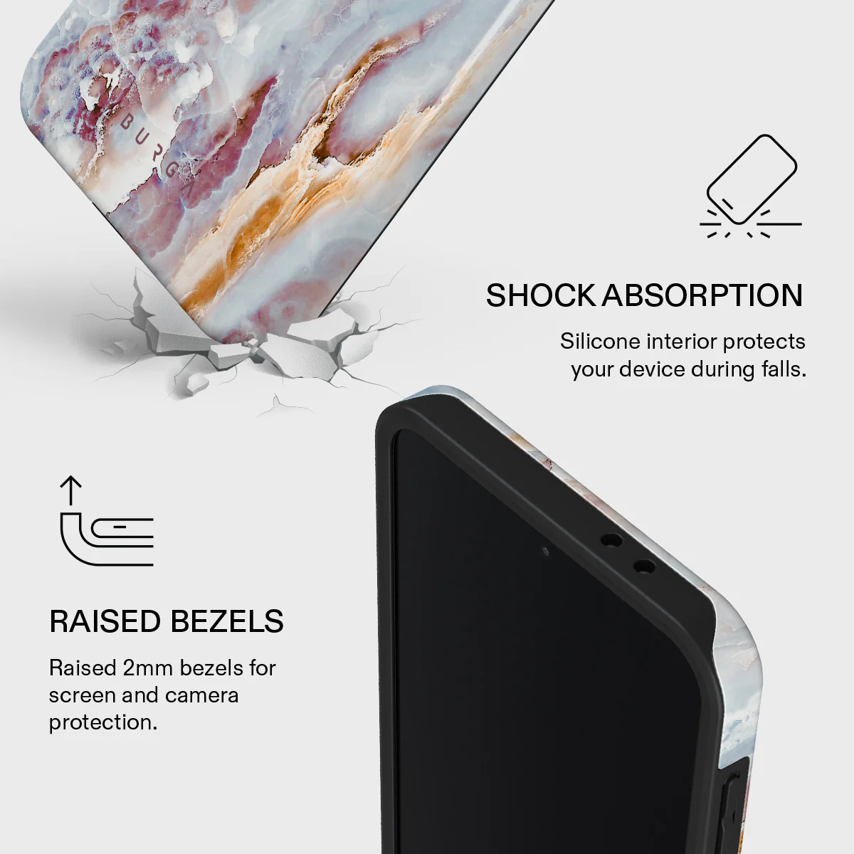 Frozen Leaves - Cute Marble Samsung Galaxy A37 5G Case - Image 4