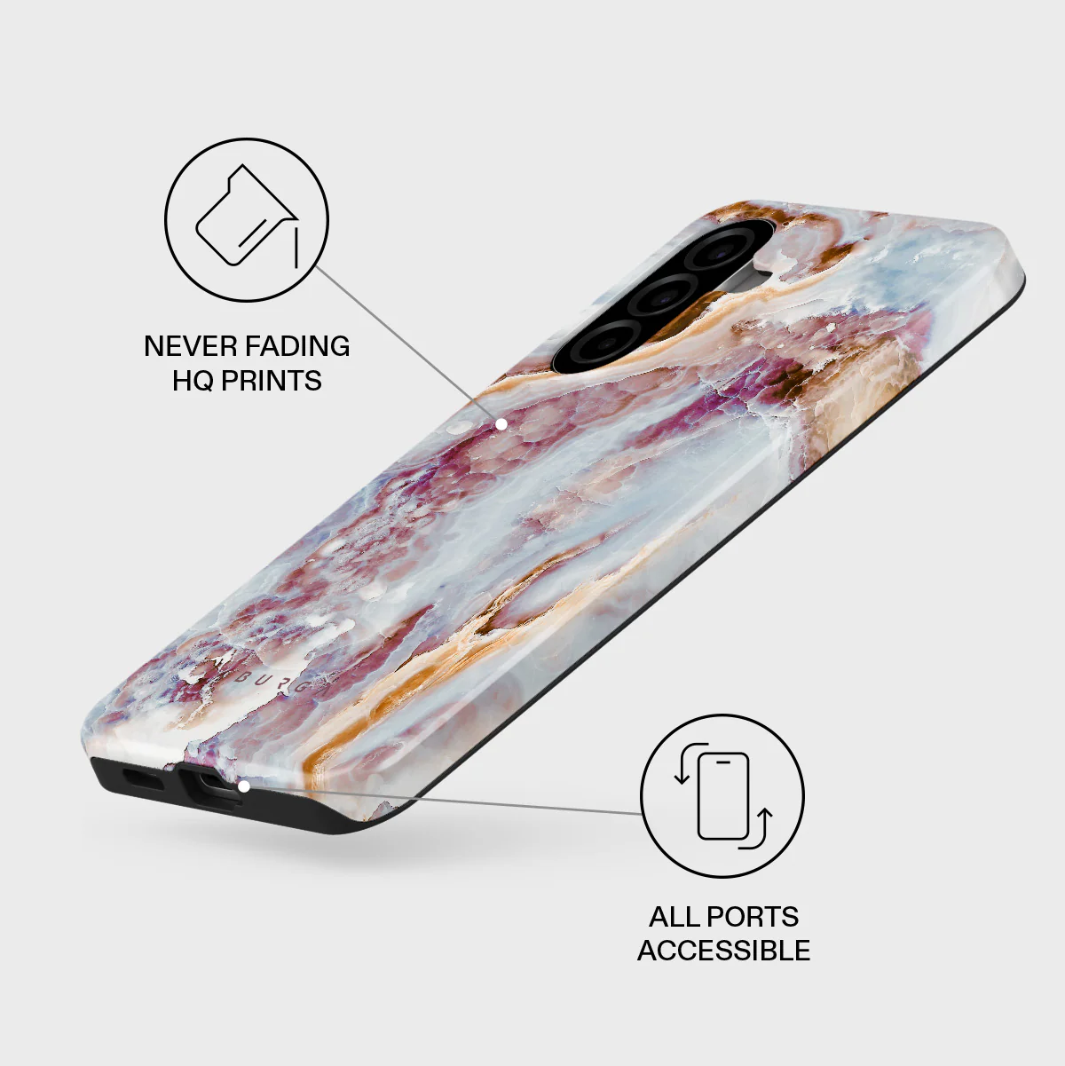 Frozen Leaves - Cute Marble Samsung Galaxy A57 5G Case - Image 3