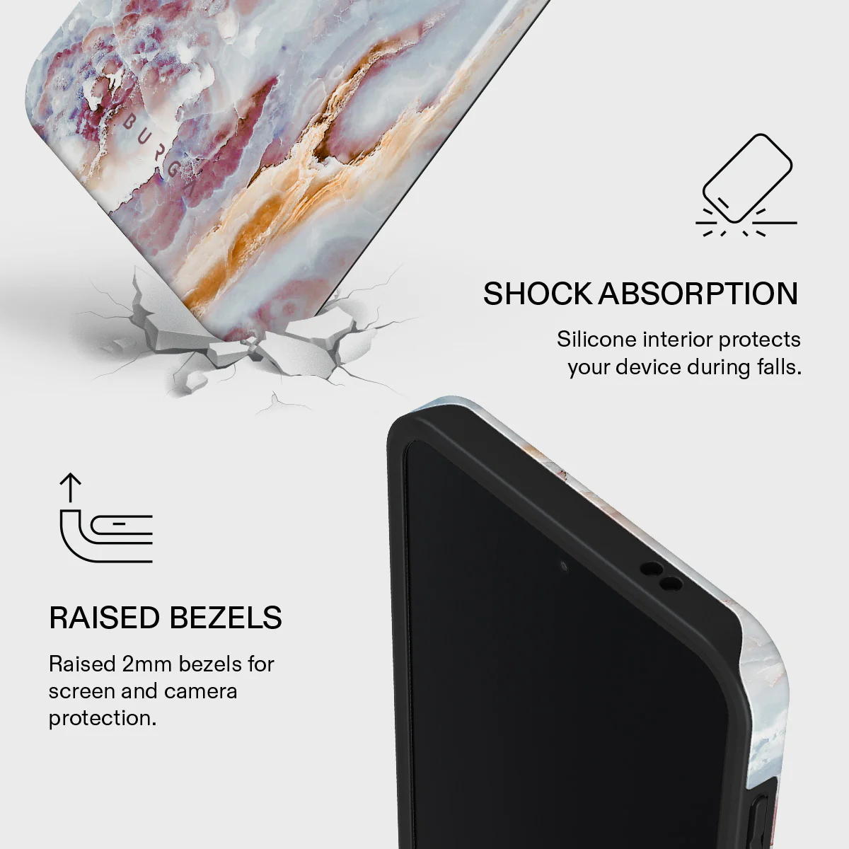 Frozen Leaves - Cute Marble Samsung Galaxy A57 5G Case - Image 4