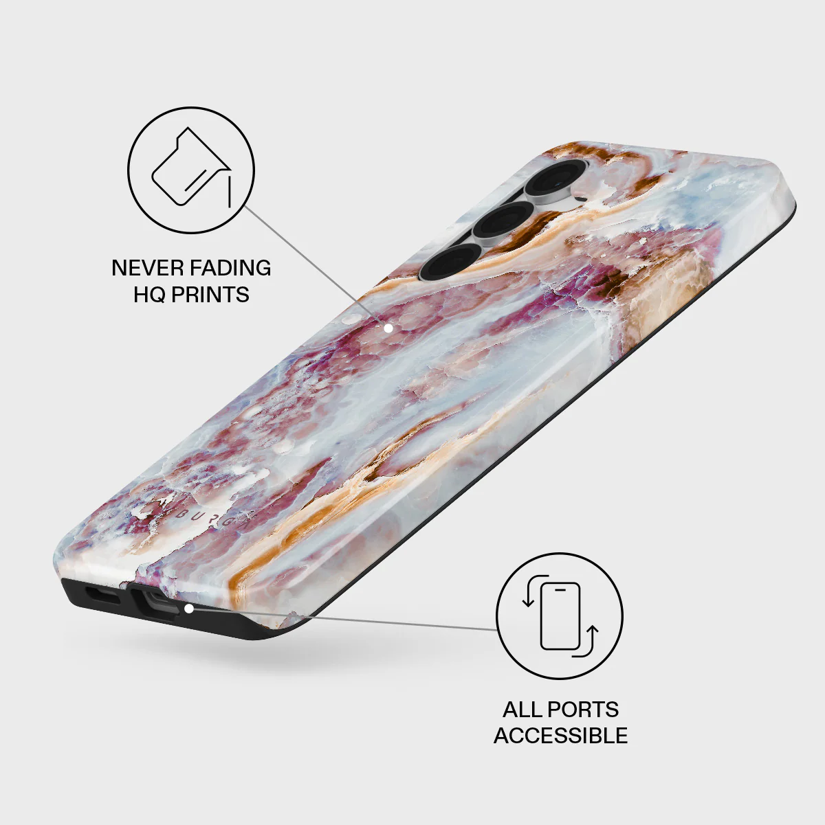 Frozen Leaves - Cute Marble Samsung Galaxy S25 FE Case - Image 3
